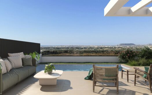 New Build Semi Detached Villas for Sale in Mutxamel with Private Pool and Sea Views