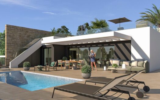 New Build Semi Detached Villas for Sale in Mutxamel with Private Pool and Sea Views
