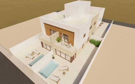 Modernas villas adosadas de nueva construcción con piscina privada en Santiago de la Ribera