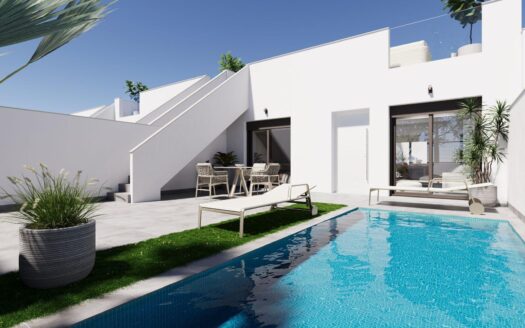 Modernas casas adosadas y pareadas de nueva construcción con piscina privada en El Alba Resort-Torre Pacheco